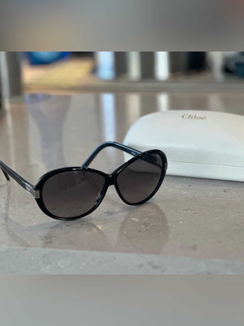 Chloe Black Oversized Women's Sunglasses